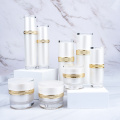 Luxury vacío en stock de plástico recolector acrílico recipiente frasco frascos de cuidado de la piel blanca